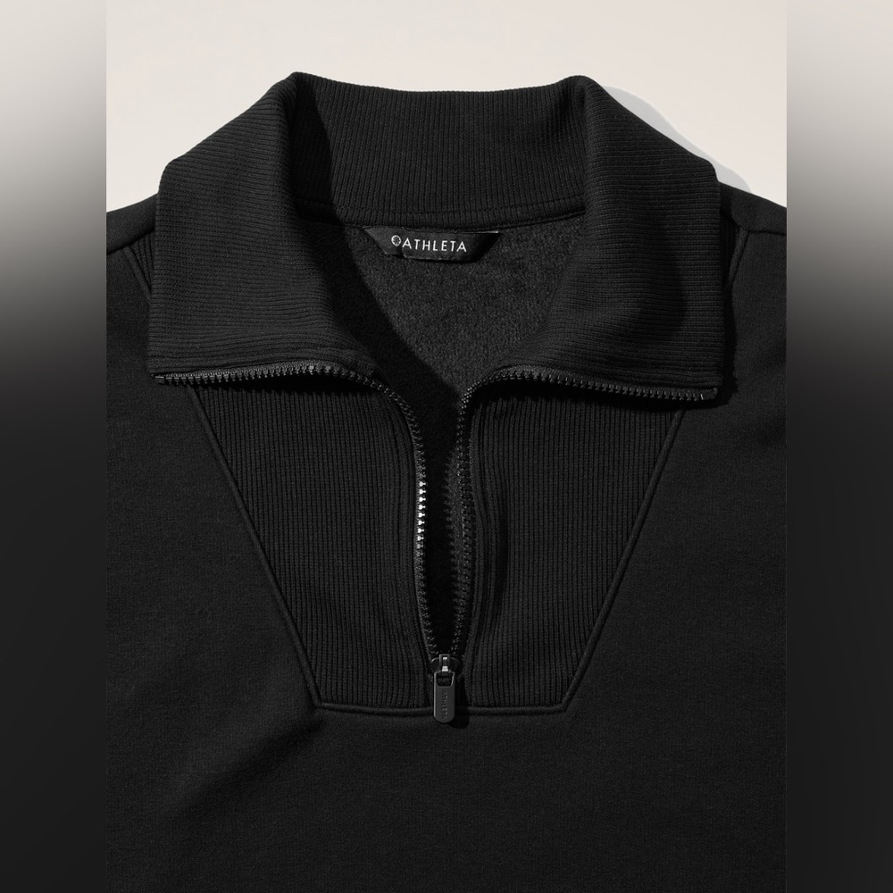 Athleta Cozy Karma 1/2 Zip Sweatshirt // Black - Picture 3 of 14